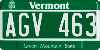 VT license plate AGV463