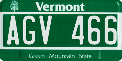 VT license plate AGV466