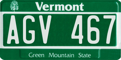 VT license plate AGV467