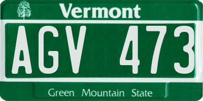 VT license plate AGV473
