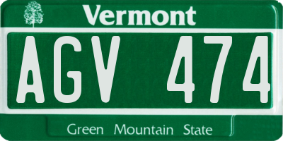 VT license plate AGV474
