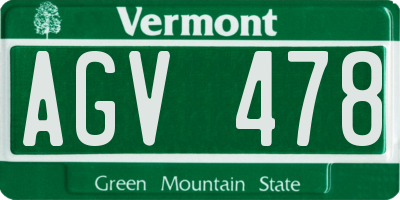 VT license plate AGV478