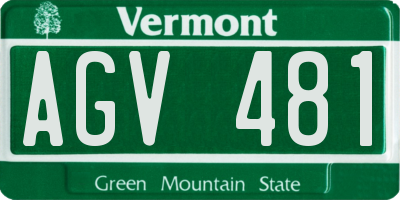 VT license plate AGV481