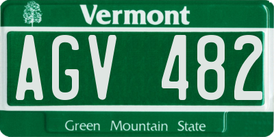 VT license plate AGV482