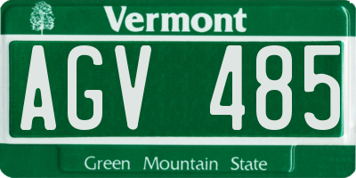 VT license plate AGV485