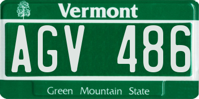 VT license plate AGV486