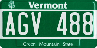 VT license plate AGV488