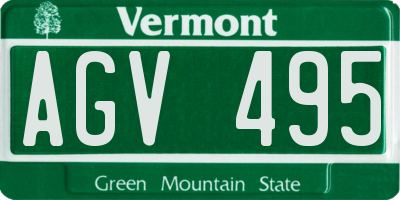 VT license plate AGV495