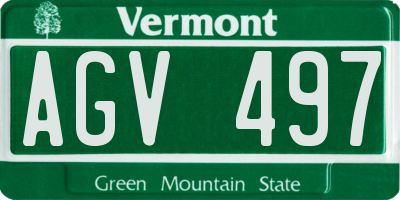 VT license plate AGV497