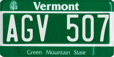 VT license plate AGV507