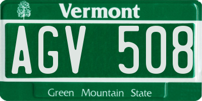 VT license plate AGV508