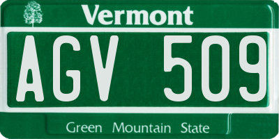 VT license plate AGV509