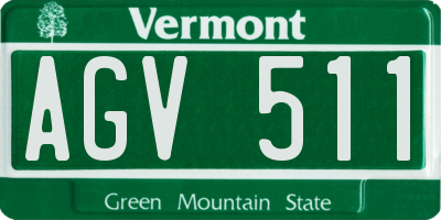 VT license plate AGV511