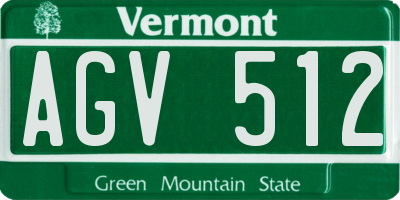 VT license plate AGV512