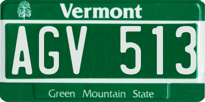 VT license plate AGV513