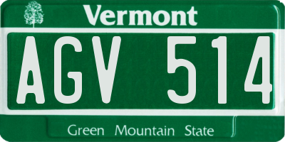 VT license plate AGV514
