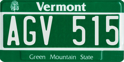 VT license plate AGV515