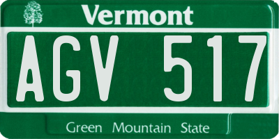 VT license plate AGV517