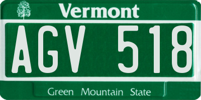 VT license plate AGV518