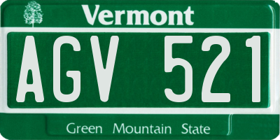 VT license plate AGV521