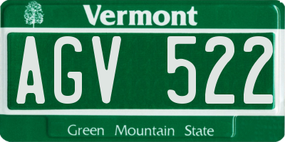 VT license plate AGV522