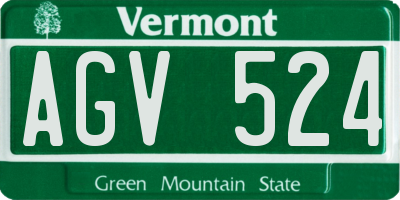 VT license plate AGV524