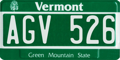 VT license plate AGV526