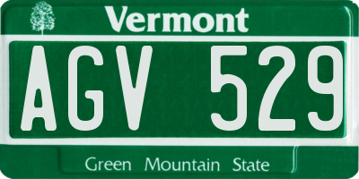 VT license plate AGV529