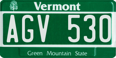 VT license plate AGV530