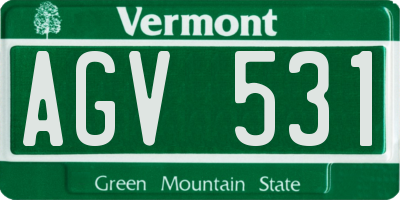 VT license plate AGV531