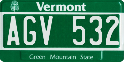 VT license plate AGV532