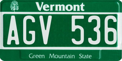 VT license plate AGV536