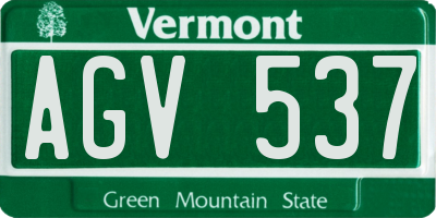 VT license plate AGV537