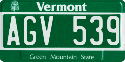 VT license plate AGV539