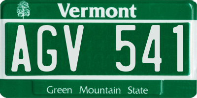 VT license plate AGV541