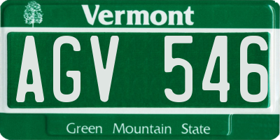VT license plate AGV546