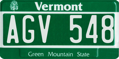 VT license plate AGV548