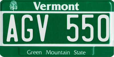 VT license plate AGV550