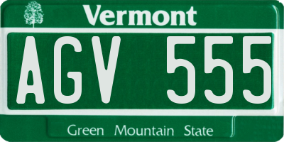VT license plate AGV555