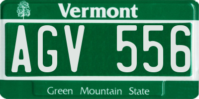 VT license plate AGV556