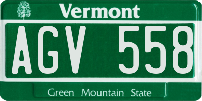 VT license plate AGV558