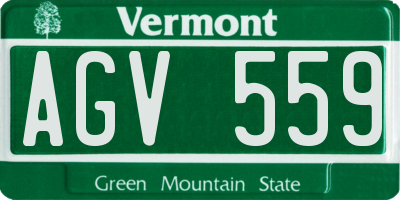VT license plate AGV559
