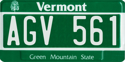 VT license plate AGV561