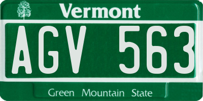 VT license plate AGV563