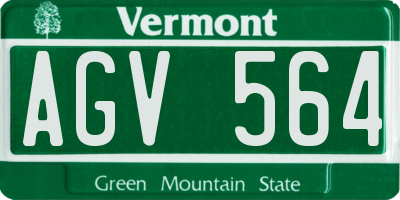 VT license plate AGV564