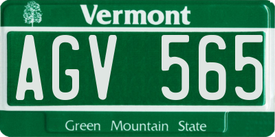 VT license plate AGV565