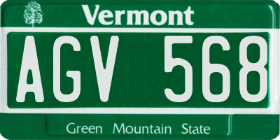 VT license plate AGV568
