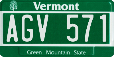 VT license plate AGV571