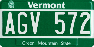 VT license plate AGV572