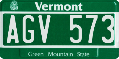 VT license plate AGV573